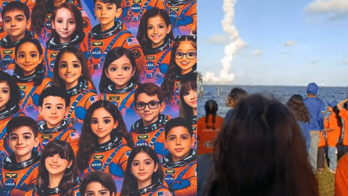 lanzamiento de Artemis II — Niños de Medellín ven en vivo el lanzamiento de Artemis II desde Florida