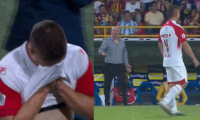 salida temprana Mateo Puerta — Mateo Puerta explica salida temprana en Santa Fe vs. Tolima: lesión muscular, no