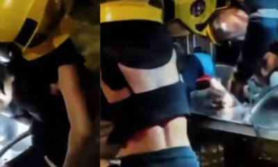 rescate dedo Cali MIO — Rescate dedo Cali MIO: Bomberos liberan a joven en paradero