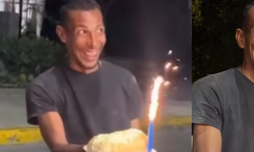 celebración habitante calle — Celebración de Cumpleaños a Habitante de Calle Conmueve en Santa Marta