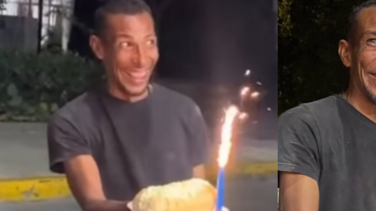 celebración habitante calle — Celebración de Cumpleaños a Habitante de Calle Conmueve en Santa Marta