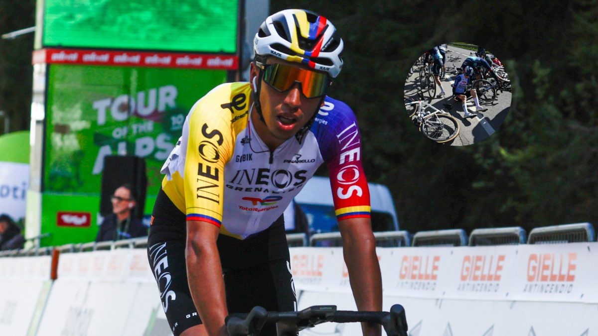 Caída Tour Alpes Bernal — Caída masiva en el Tour de los Alpes: Egan Bernal se salva y asciende en la gene