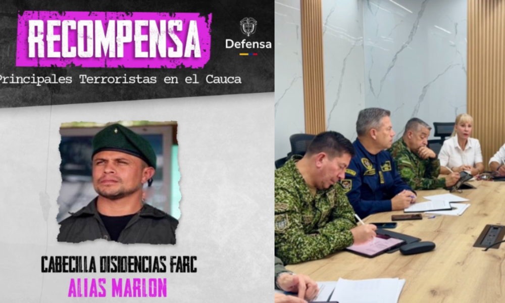 Recompensa alias Marlon — Aumenta recompensa por alias 'Marlon' a $5.000 millones tras atentados en Cauca