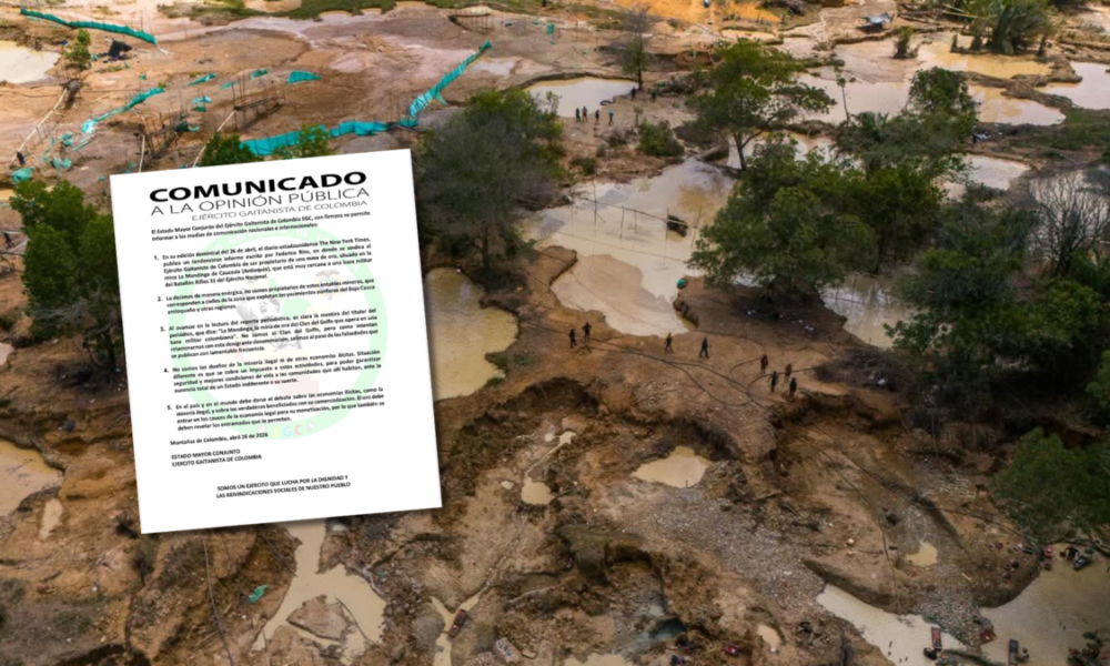 Minería ilegal base militar — Clan del Golfo Niega Conexión con Minería Ilegal en Base Militar en Antioquia