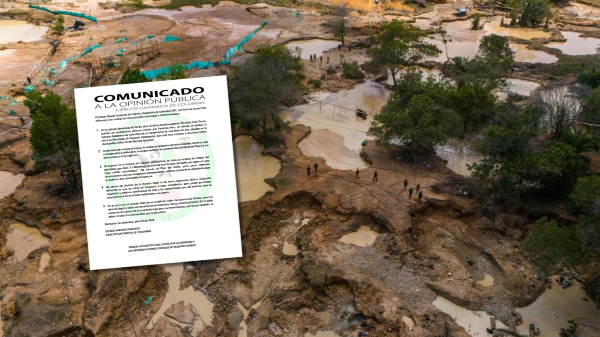 Minería ilegal Antioquia — Minería ilegal Antioquia: Clan del Golfo niega nexos con mina de oro cerca a bas