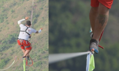 Récord Molano Chicamocha — Colombiano Diego Molano Impone Récord Mundial de Slackline en el Chicamocha