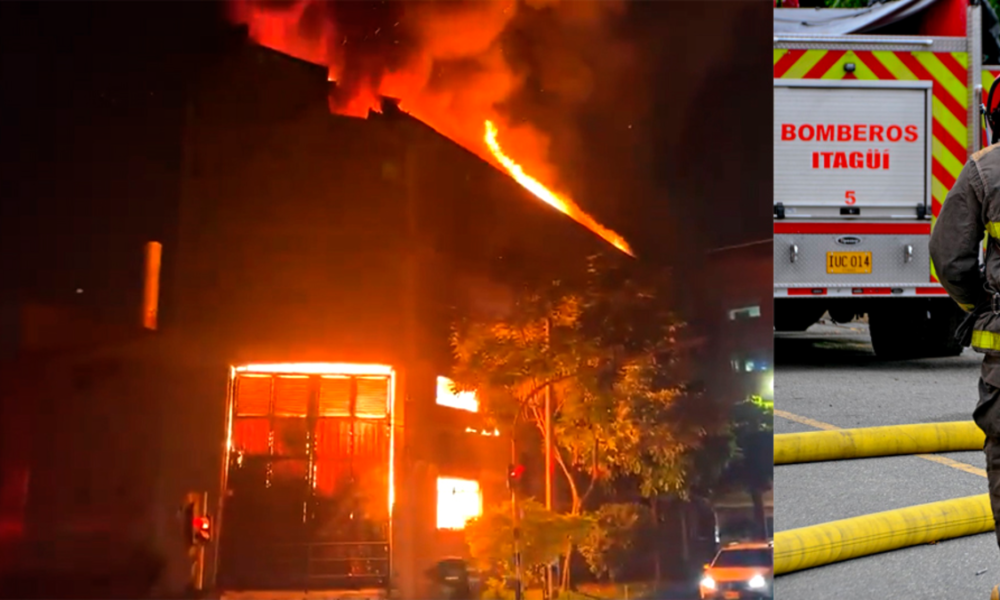graves incendios Itagüí — Graves incendios Itagüí: Dos emergencias simultáneas ponen en alerta al municipi