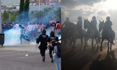 Violencia Champions League — Incidentes en la previa de la Champions League: Pelea entre hinchas y policía en
