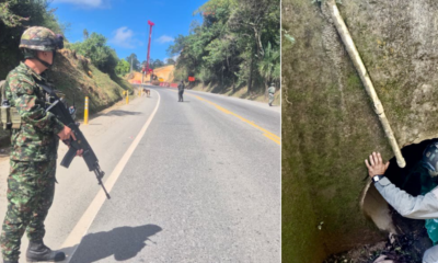 explosivos vía Panamericana — Ejército y Policía hallan explosivos en vía Panamericana de Piendamó