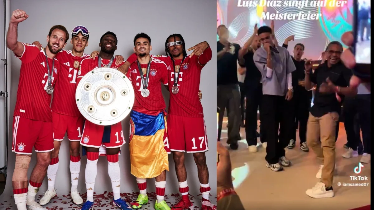 celebración Luis Díaz Bayern — Celebración Luis Díaz Bayern: El colombiano lidera festejos del título de Bundes