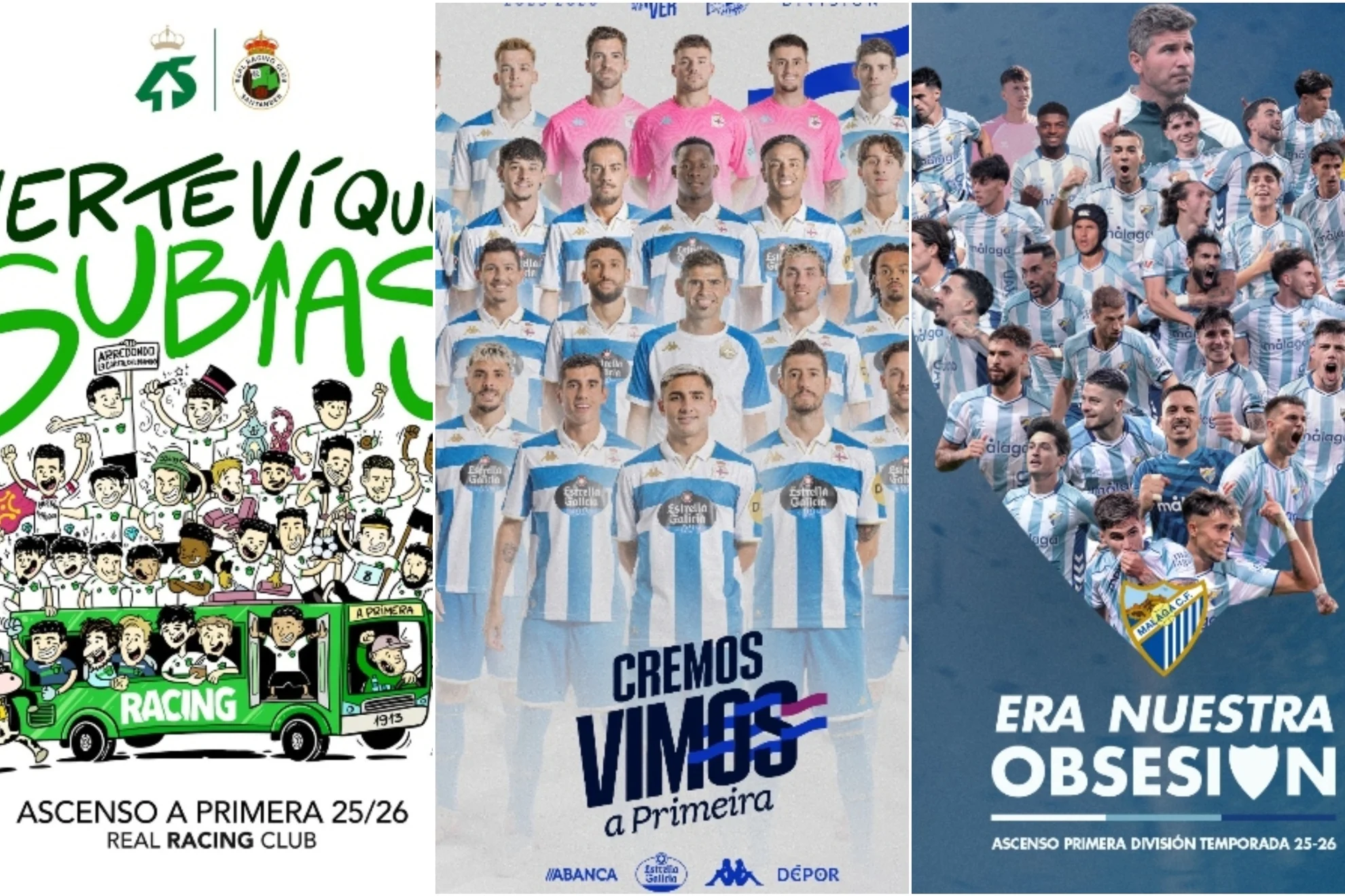 ascensos históricos LaLiga — Ascensos históricos LaLiga: Racing, Deportivo y Málaga regresan a Primera