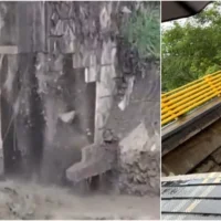 colapso Puente La Amistad — Río Ariari provoca colapso del Puente La Amistad en Meta