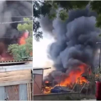 Incendio en Pereira — Incendio en Pereira consume depósito de chatarra y pone en alerta a la ciudad