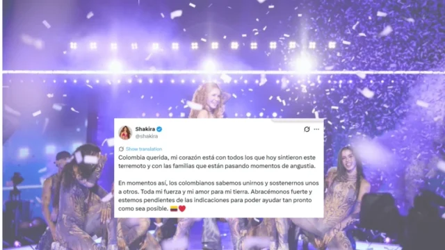 Reacción Shakira sismo — Shakira expresa solidaridad tras fuerte sismo de 7.4 en Colombia