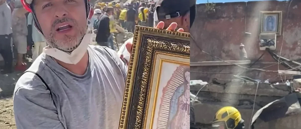 símbolo esperanza Cali — Símbolo esperanza Cali: Hallan imagen intacta de la Virgen de Guadalupe entre es