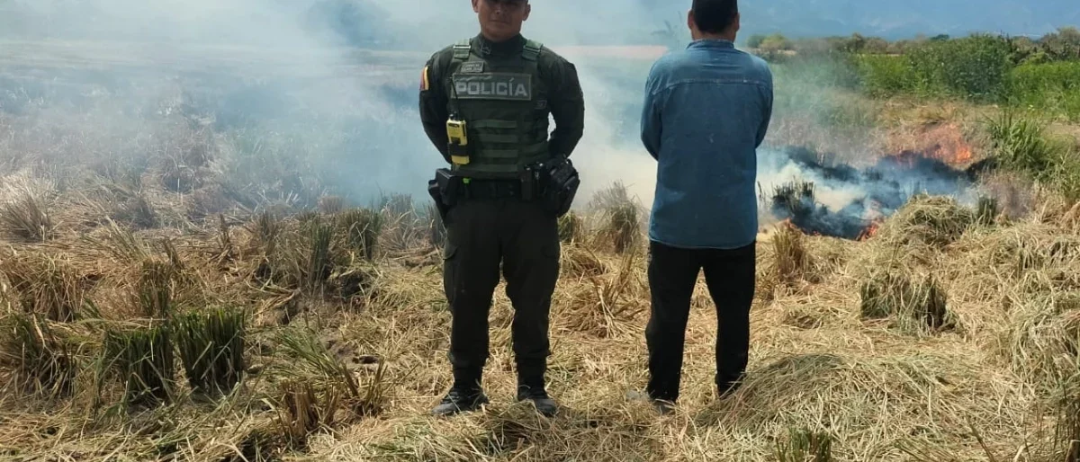 Captura quema agrícola — Captura en Huila: Primer Procesado por Quema Agrícola Tras Alerta Nacional de In