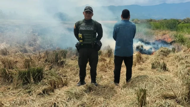 Captura quema agrícola — Captura en Huila: Primer Procesado por Quema Agrícola Tras Alerta Nacional de In