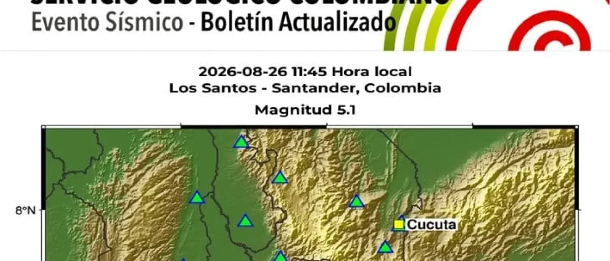 Temblor Santander 5.1 — Fuerte Temblor Santander 5.1 Sacude el País y Resalta la Actividad Sísmica en La